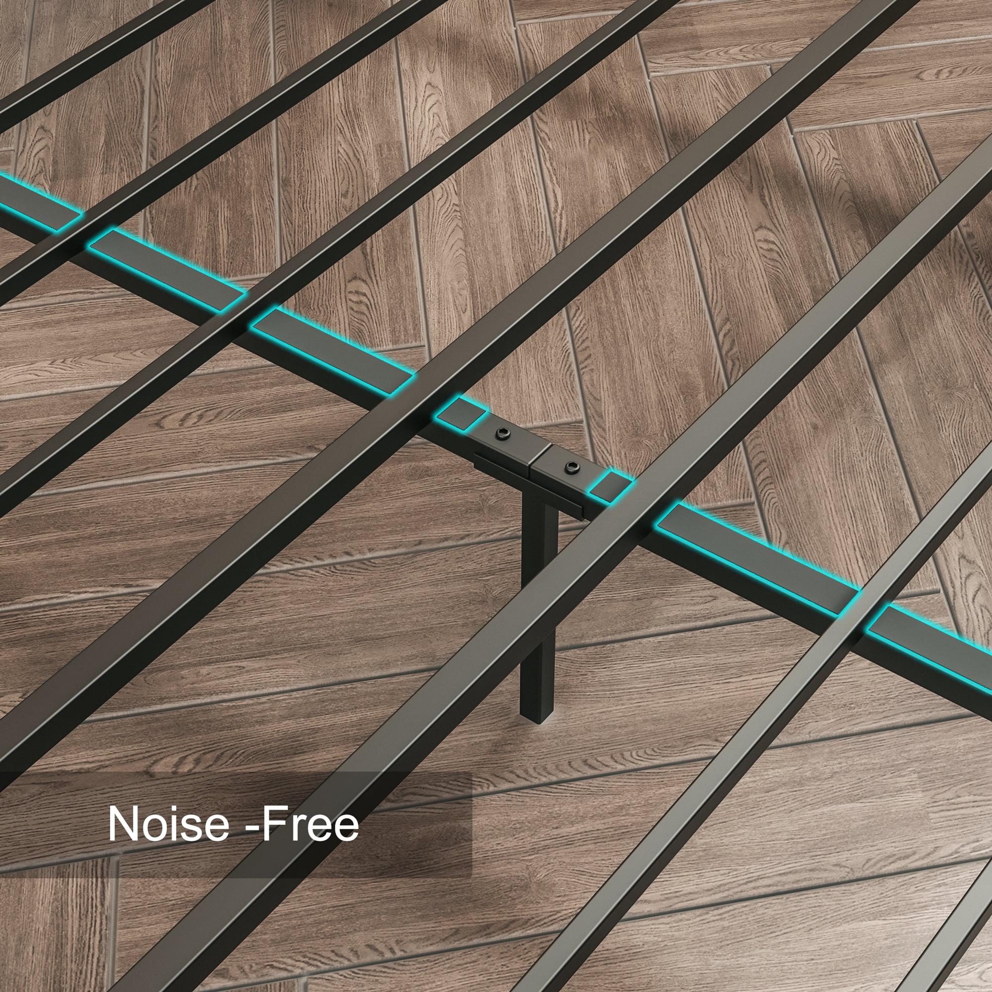 IRONCK King Bed Frame with Storage Headboard and Charging Station for Adults , Vintage Brown