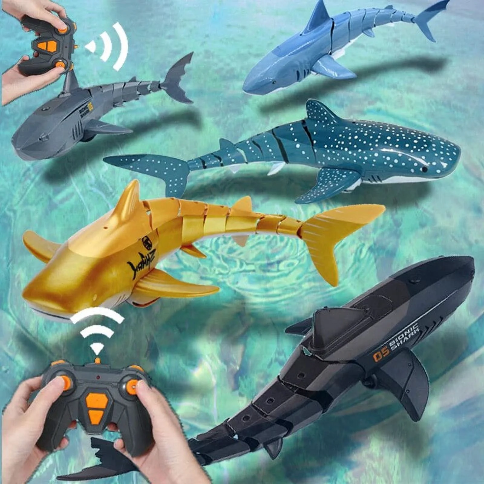 Rc Whale Shark Toy Robots Remote Control Animals Marine Life Tub Pool Electric Fish Children Bath Toys for Kids Boys Submarine Crocodile A1