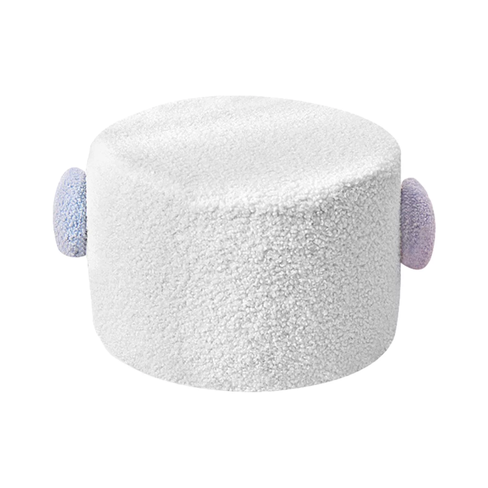 Small Footstool Ottoman Stool Foot Stool Removable Cover Sofa Tea Stool Foot Rest Stool for Sturdy Room Apartment Office Home White