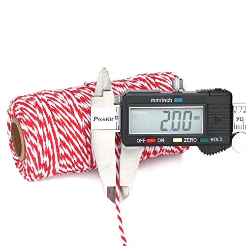 Christmas Twine String,Green Red and White Bakers Twine String,Cotton Gift Wrapping Twine,328 Feet Cotton Arts Crafts Twine String Durable Packing Holiday Twine