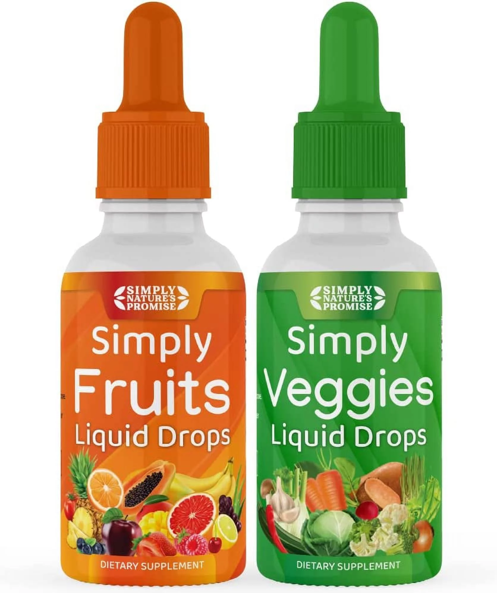 Simply Nature's Promise - Fruit and Vegetable Supplements - Liquid Drops - Made with Whole Food Superfoods, Packed Vitamins & Minerals - Soy Free - Made in The USA