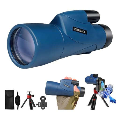 Gosky 12x55 HD Monocular Telescope with BAK4 Prism & FMC Lens, Lightweight with Smartphone Adapter - For Bird Watching, Hunting, Hiking, Traveling