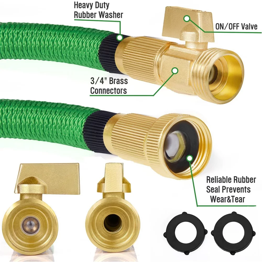 Lawnite 50/75/100/150FT Expandable Garden Hose, Upgraded Leakproof Lightweight No-Kink Water Hose, Flexible Water Hose with Triple Layered Latex Core, 3/4