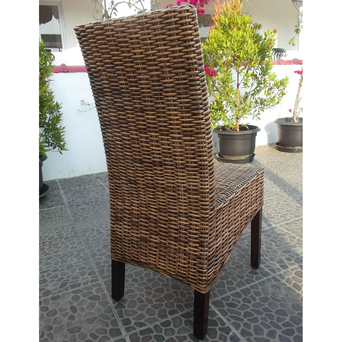 International Caravan Java Woven Rattan/Mahogany Dining Chair