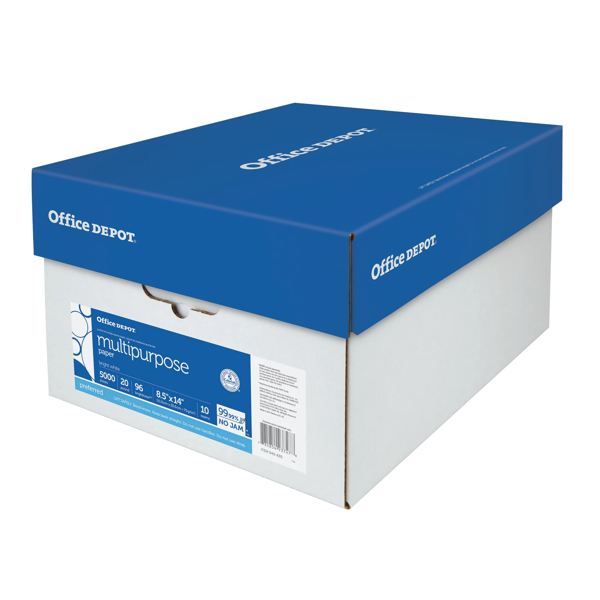 Office Depot® Multi-Use Printer & Copy Paper, White, Legal (8.5