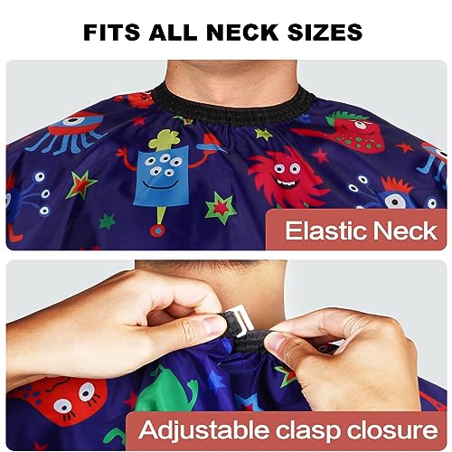 Kids Barber Cape with Neck Duster Brush, Professional Salon Hair Cutting Cape