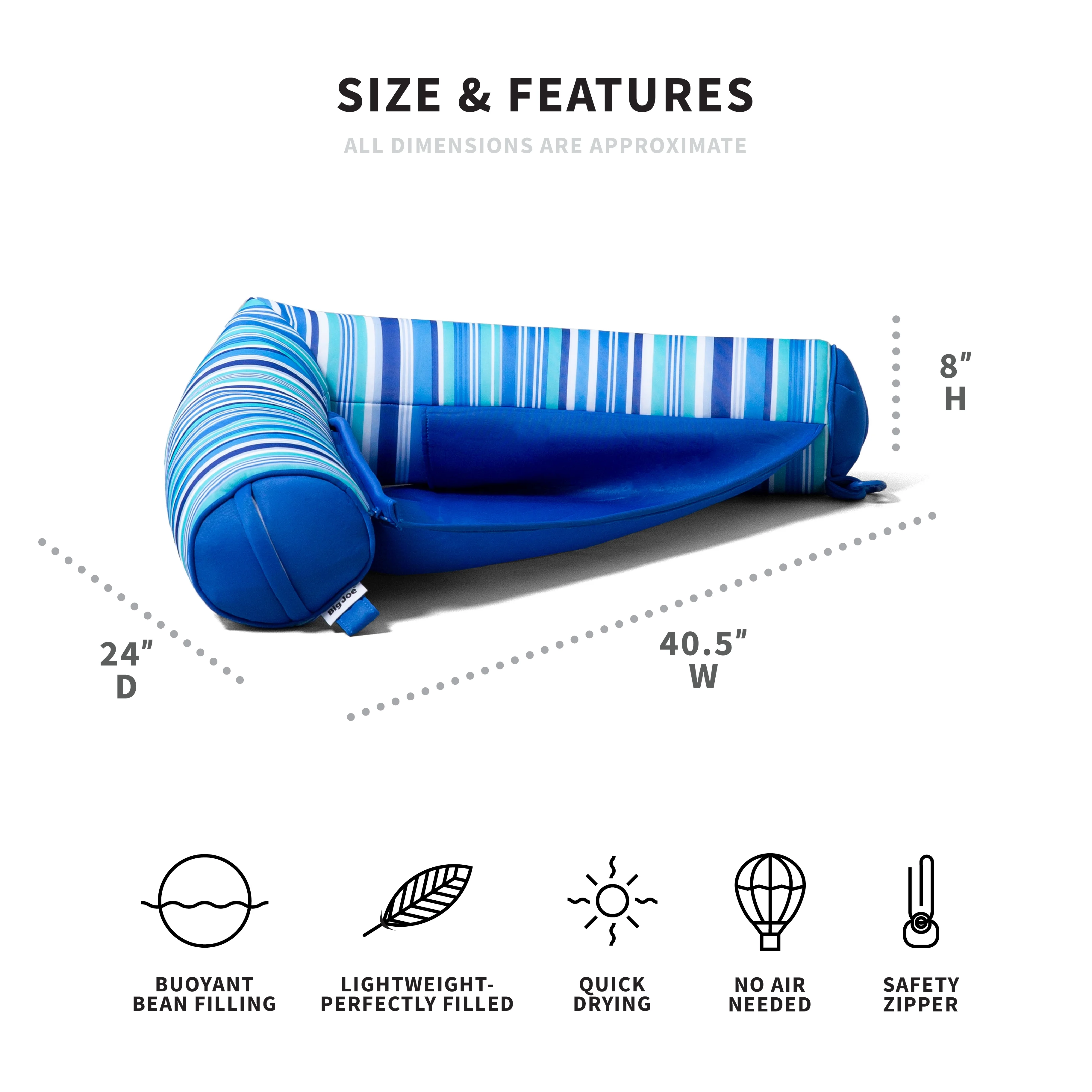 Big Joe Noodle Sling Pool Float Marine Stripe