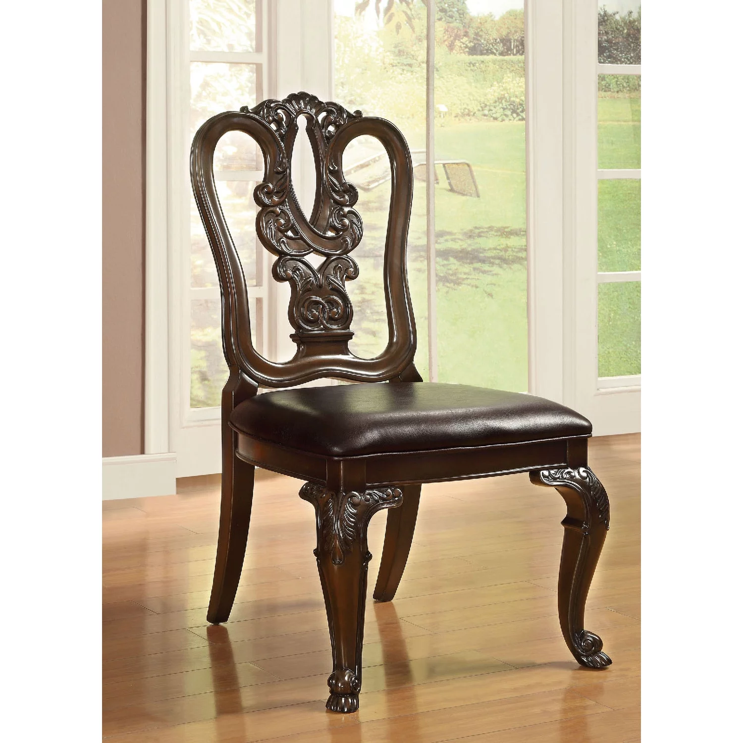 Benzara Bellagio Decorative Back Formal Dining Side Chair - Set of 2