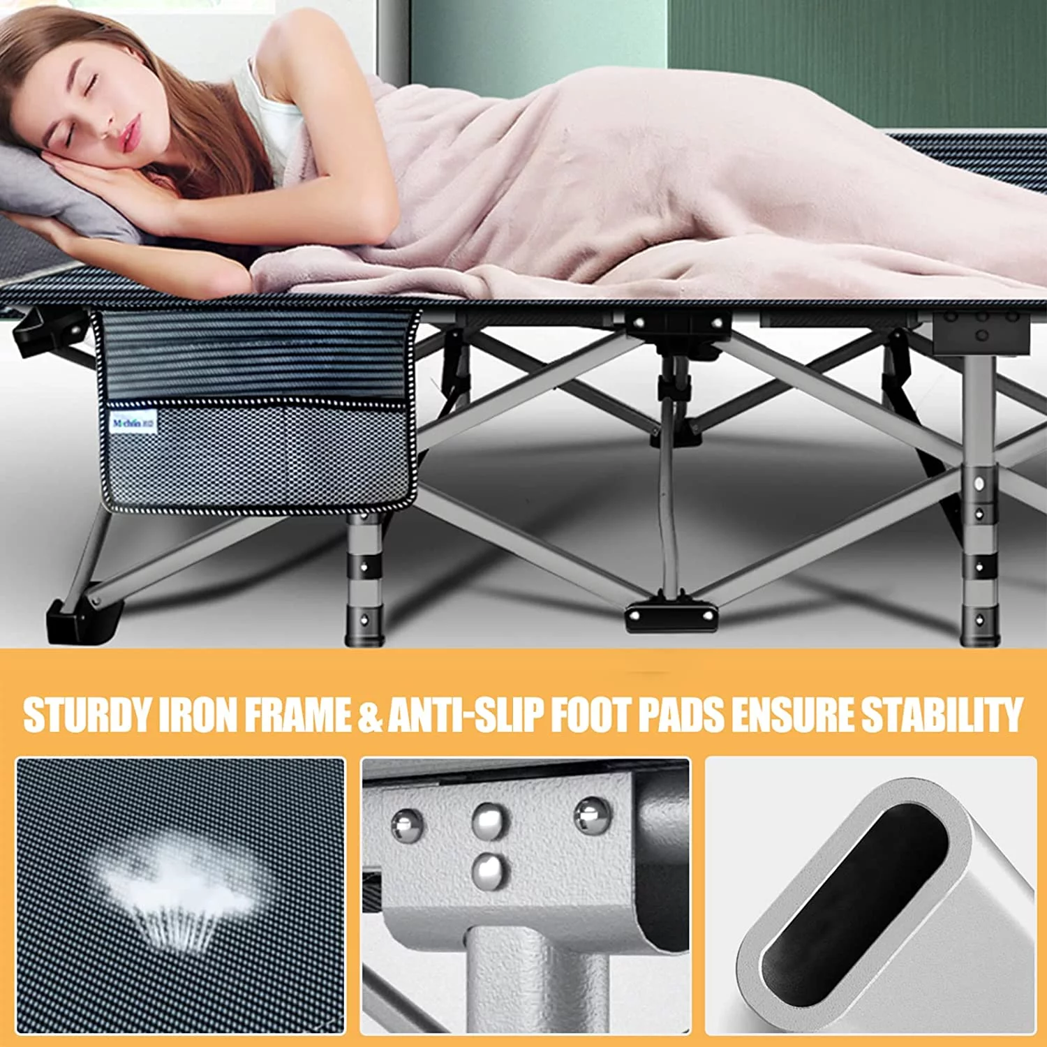 NAIZEA Folding Bed for Adult, Portable Camping Bed, Folding Sleeping Bed,camping cot with Mattress and Carrying Bag