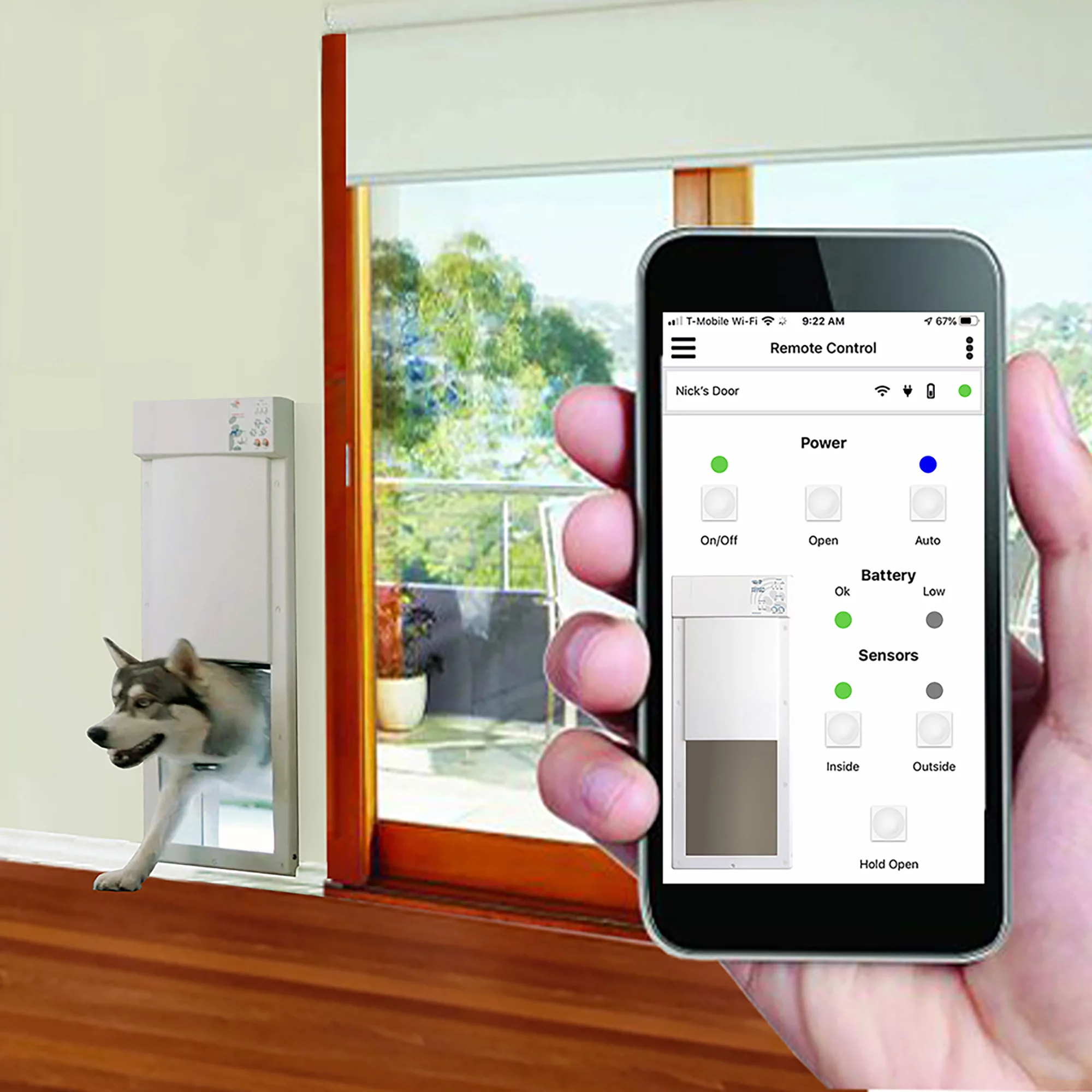 High Tech Pet PX-2 - Large Opening Power Pet Door for Wall Installations - Wi-Fi Smartphone Controlled