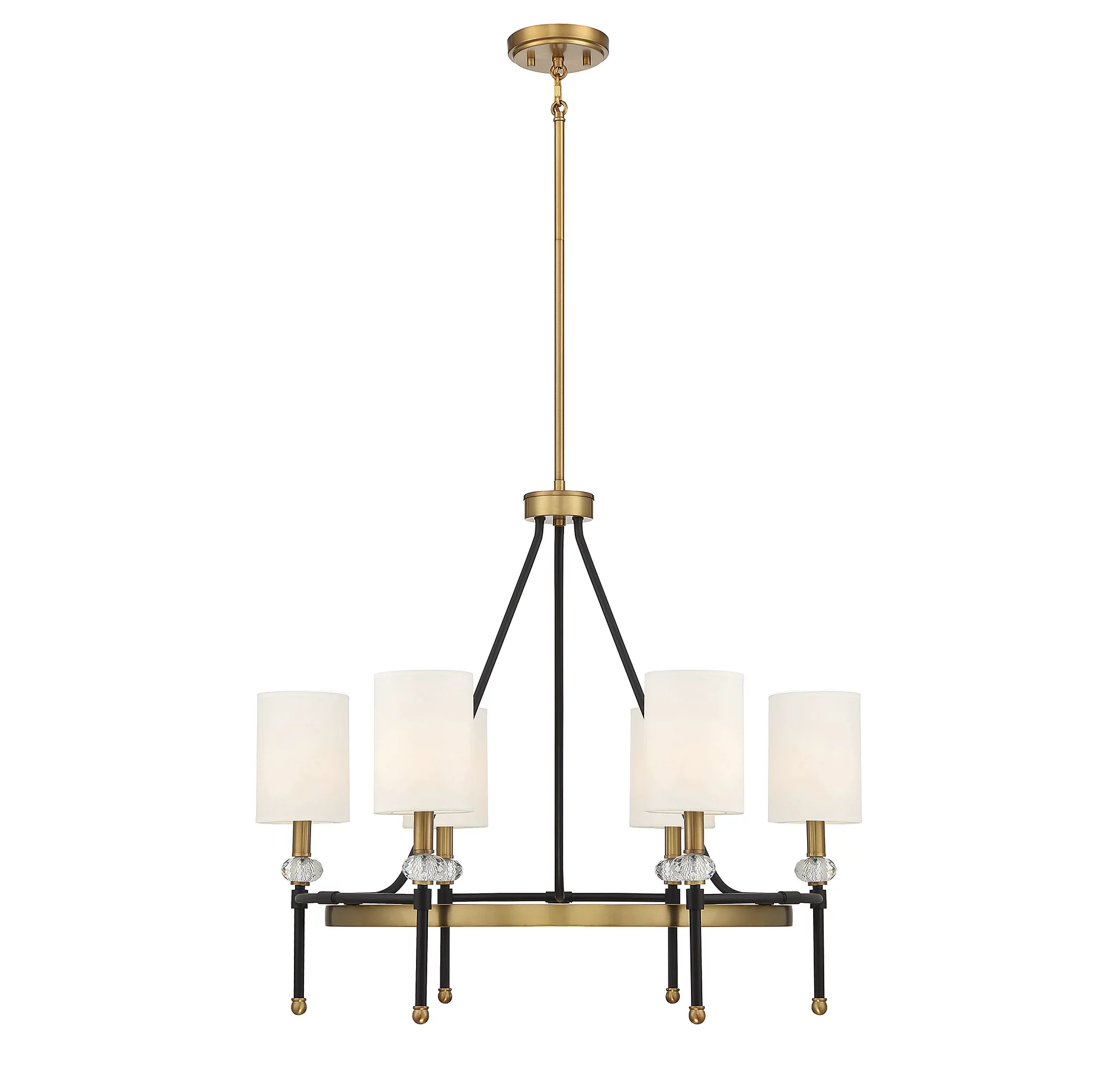 Savoy House 1-1893-6-143 Tivoli 6 Light Chandelier in Matte Black with Warm Brass Accents (28