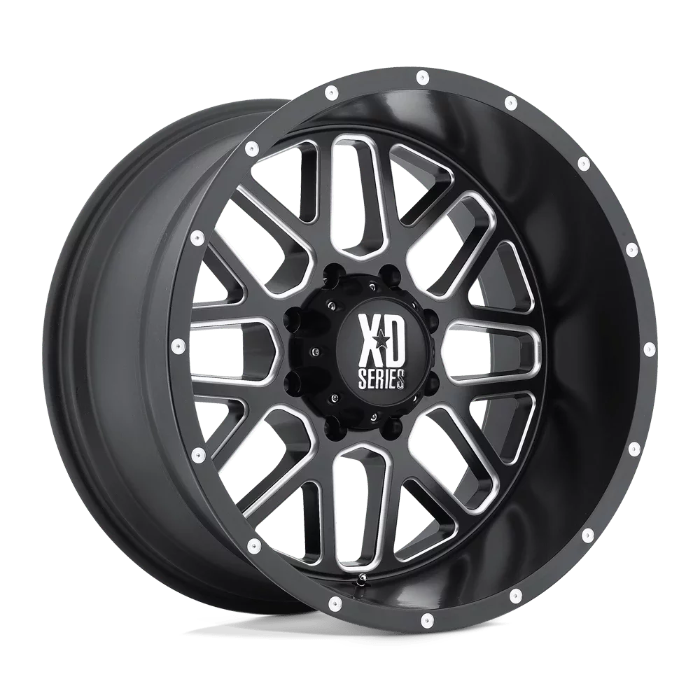 KMC Wheels Grenade 20X10 8X165.10 Satin Black MilLED (-24 Mm) Wheel Rim