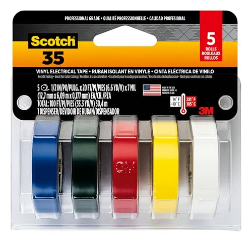 Scotch Vinyl 700 Electrical Tape, 1 Roll, Black, 3/4-in x 66-ft, General Purpose, Commercial Grade, Rated for Temperatures Up to 194-Degree, Highly flexible, Stretchy & Conformable (700)