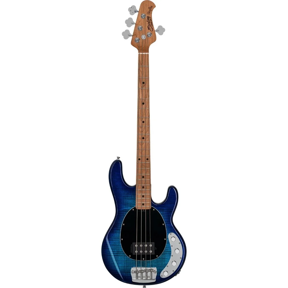 Sterling by Music Man Stingray 34 4-String Bass Guitar (Neptune Blue, Roasted Maple Fretboard)