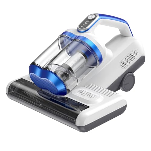 Mattress Vacuum Cleaner, 16Kpa Bed Vacuum Cleaner with 253.7nm UV-C Light, 30000 RPM/Min Dual Brushroll Rotation & HEPA Filter & Heating & Ultrasonic Tech, 10'' Dual Widened Suction Port, 500W, Corded