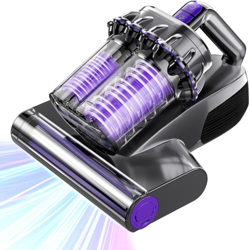 Mattress Vacuum Cleaner, 16Kpa Bed Vacuum Cleaner with 253.7nm UV-C Light, 145°F Heat, HEPA Filter & Ultrasonic, Versatile Handheld Vacuums for Bed, Sofa, Couch, Crib(Corded, 600W)