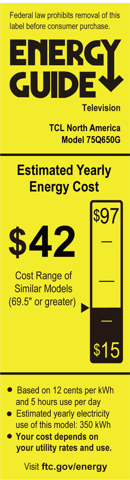 TCL 75” Class Q Class 4K QLED HDR Smart TV with Google TV, 75Q650G
