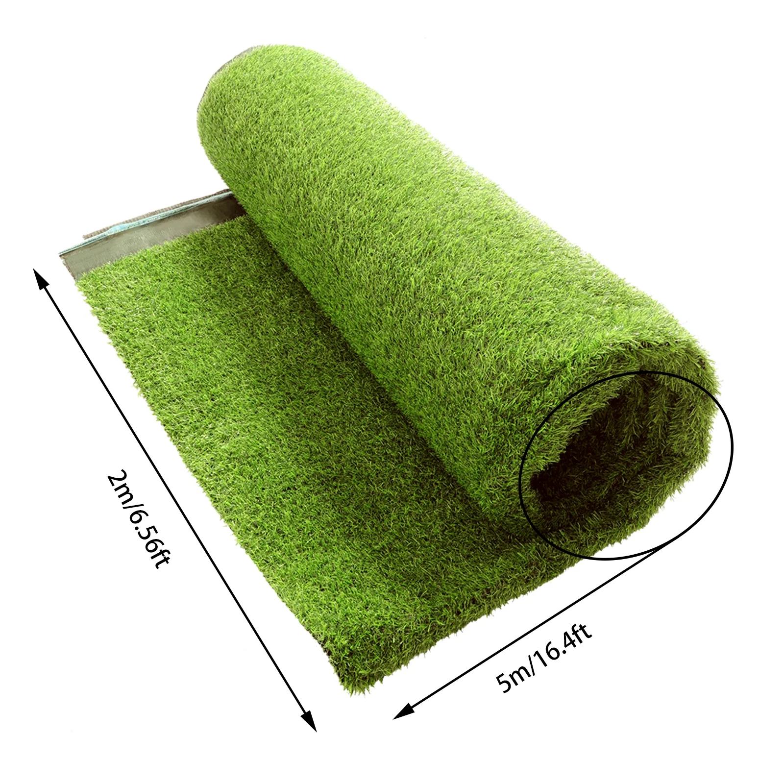 YIYIBYUS Artificial Grass Turf, 5*2m Synthetic Thick Fake Faux Grass Rug Carpet for Balcony Backyard Patio Garden Green