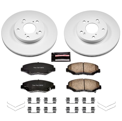 POWERSTOP Brake Kit For 2014-2015 Acura ILX, 2003-2007 Honda Accord, Civic CR-V Element [Model Specific] Front OE Replacement Brake Rotors and Ceramic Brake Pads Replacement, KOE1043