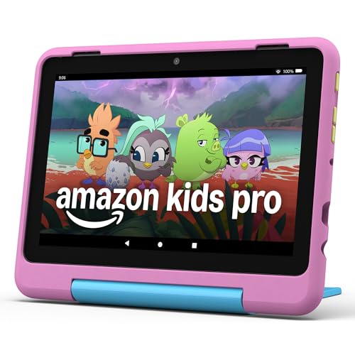 Amazon Fire 8 HD Kids Pro (32GB, Jungle Cat) Bundle with Sleeve and Screen Protector