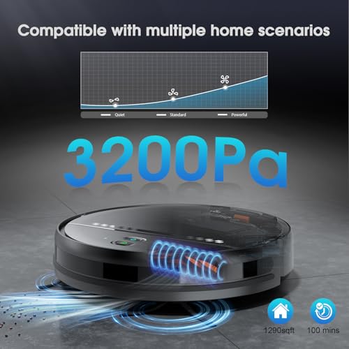 Robot Vacuum and Mop, Mapping Robotic Vacuums Cleaner with LiDAR Navigation Smart & Strong Suction, WiFi/App/Alexa/Voice Control, Obstacle Avoidance, for Home, Wood/Hard Floors, Pet Hair -Grey