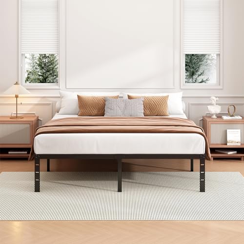14 Inch Twin Bed Frame - Sturdy Platform Bed Frame Metal Bed Frame No Box Spring Needed Heavy Duty Twin Size Bed Frame Easy Assembly Strong Bearing Capacity, Under Bed Storage