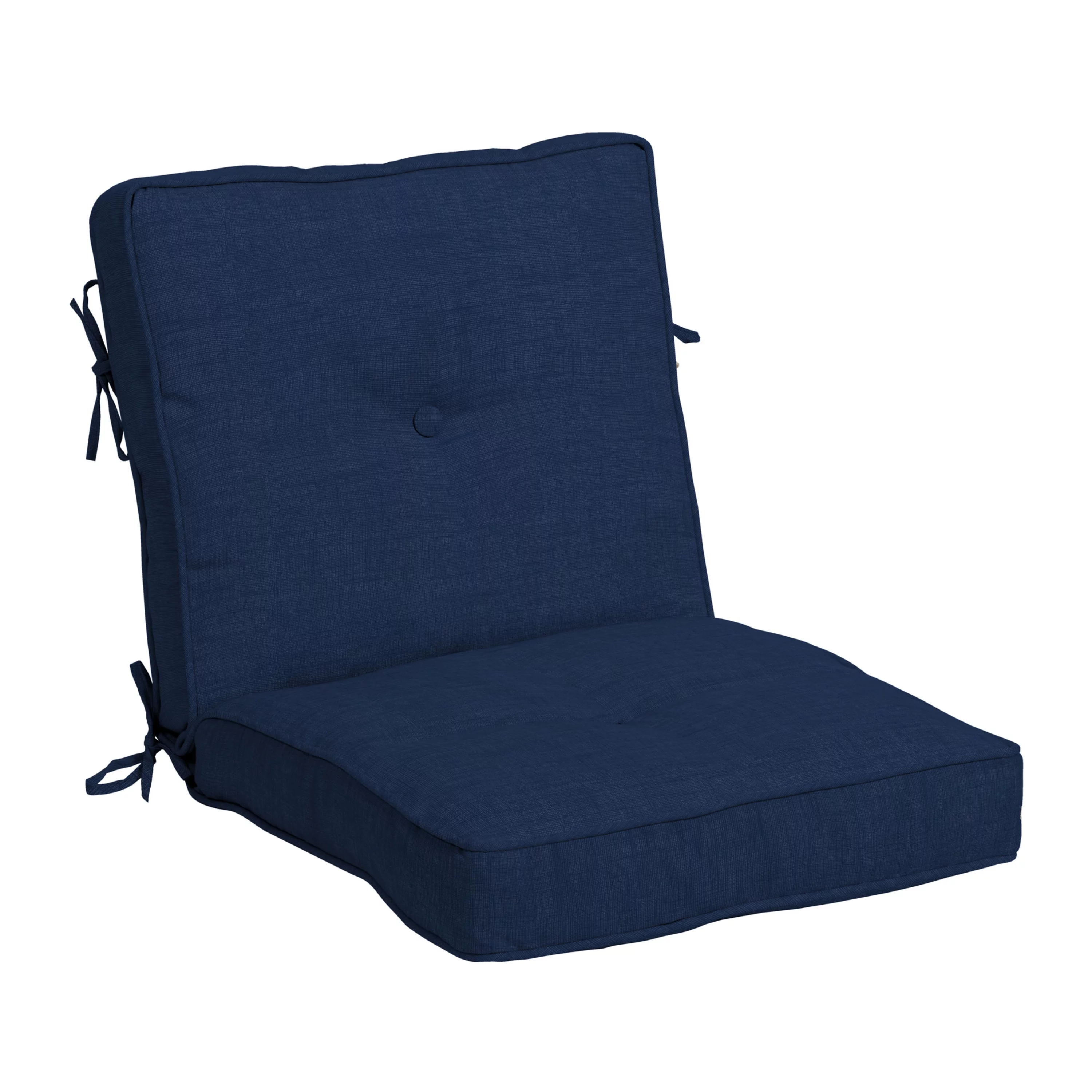 Arden Selections Outdoor Plush Classic Tufted Blowfill Dining Chair Cushion, 20 x 21, Water Repellent, Fade Resistant, Tufted Cushion for Dining Chairs 20 x 21, Sapphire Blue Leala