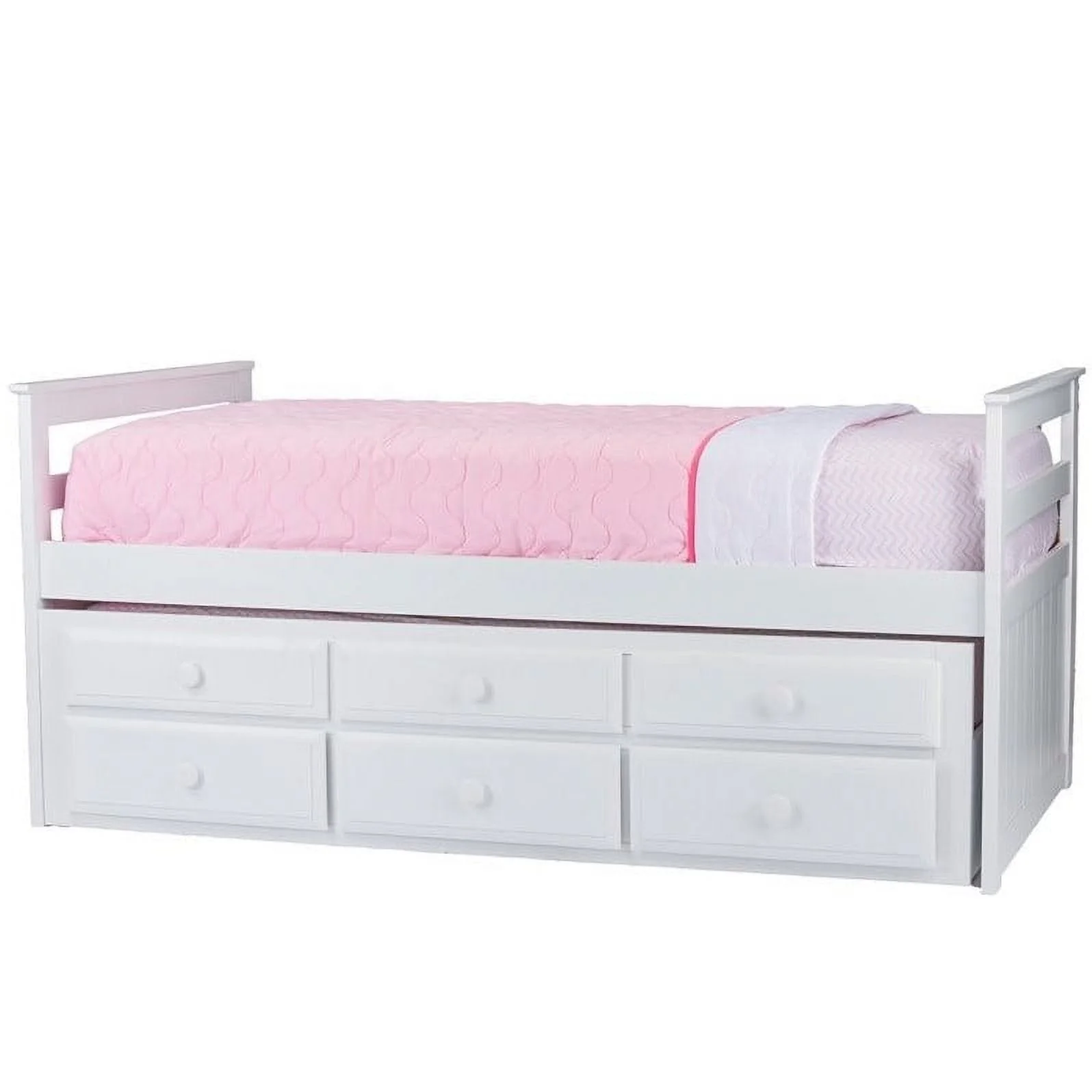 Baxton Studio Ballina White Wood Contemporary Twin-Size Trundle Bed