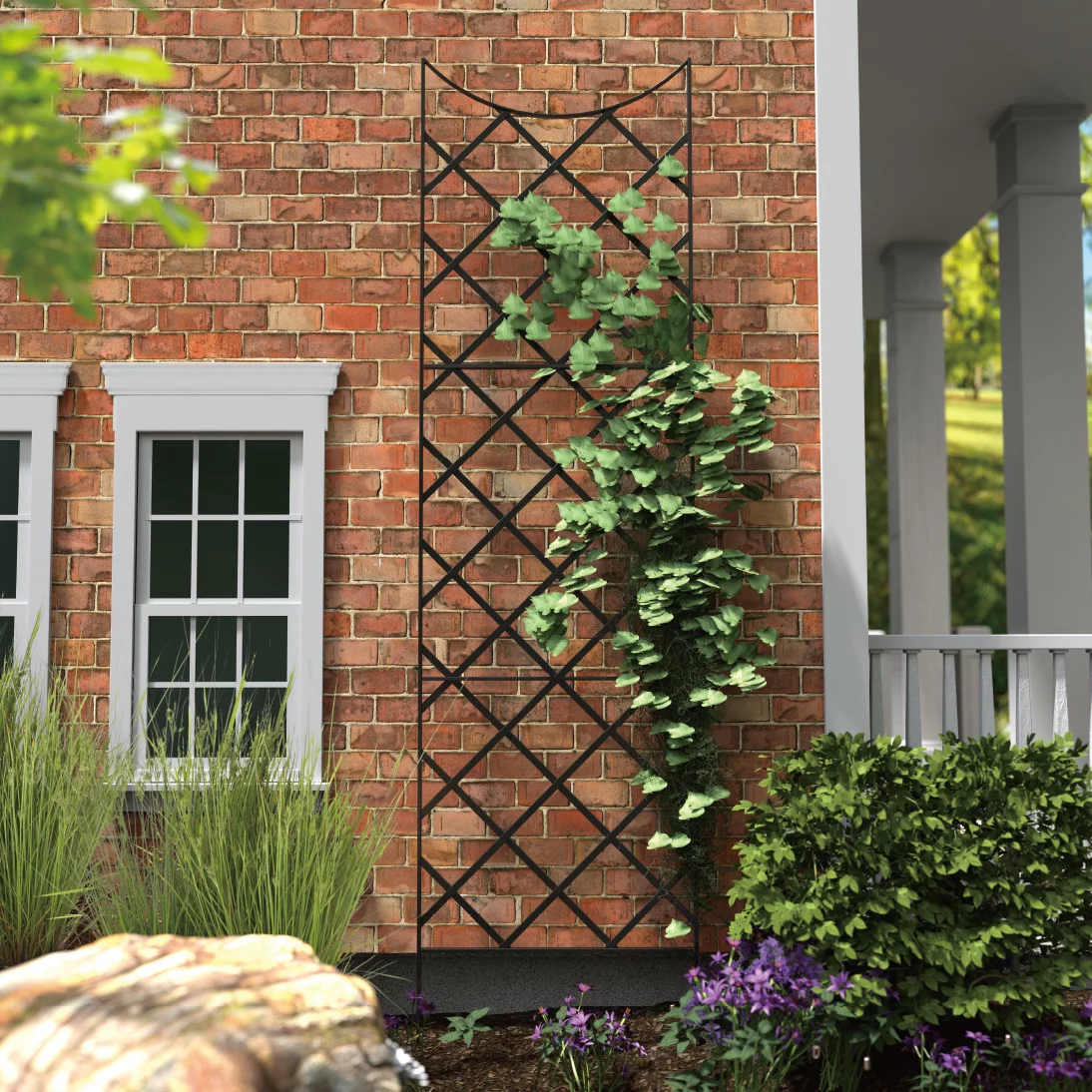 Giant Metal Rectangular Trellis Wall Climbing Plants Flowers Vines Support Outdoor Decoration 108 inch High by 30 inch Wide