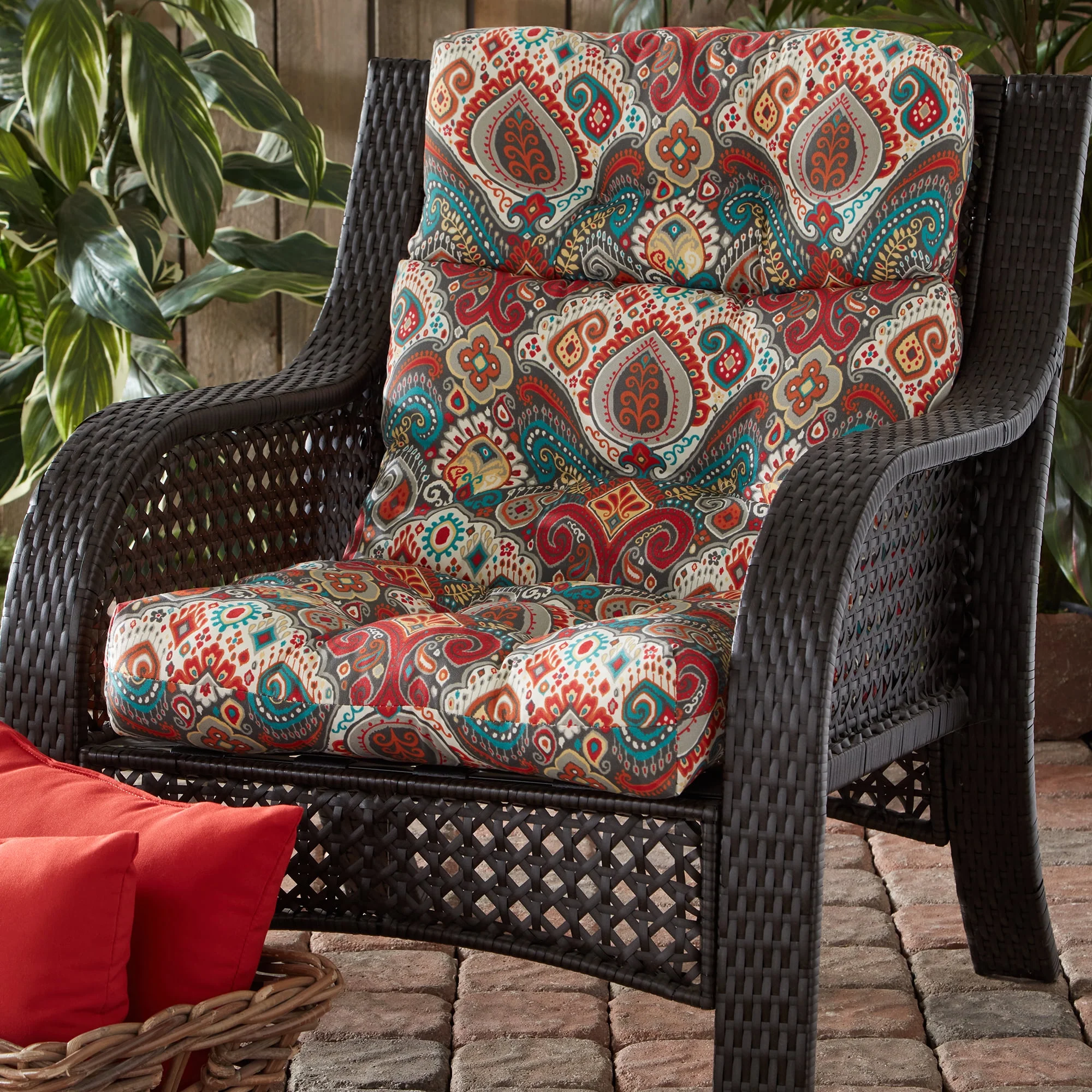 Greendale Home Fashions Asbury Park 44 x 22 in. Outdoor High Back Chair Cushion