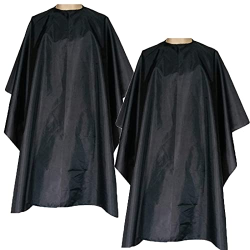Magiczone Professional Hairdressing Salon Nylon Cape with Closure Snap,Barber Styling Cape,Unisex Black Hair Cutting Cape - 59