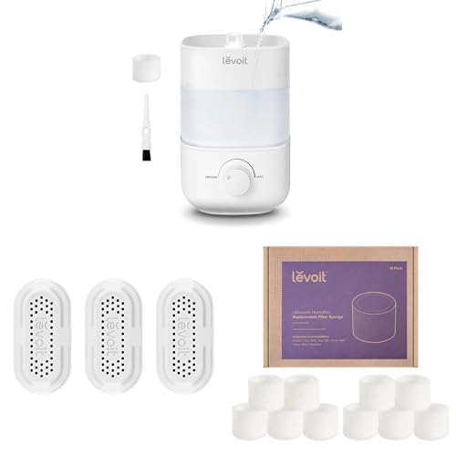LEVOIT Top Fill Humidifiers for Bedroom, 2.5L Tank for Large Room, Easy to Fill & Clean, 28dB Quiet Cool Mist Air Humidifier for Home Baby Nursery & Plants, Auto Shut-off and BPA-Free for Safety, 25H