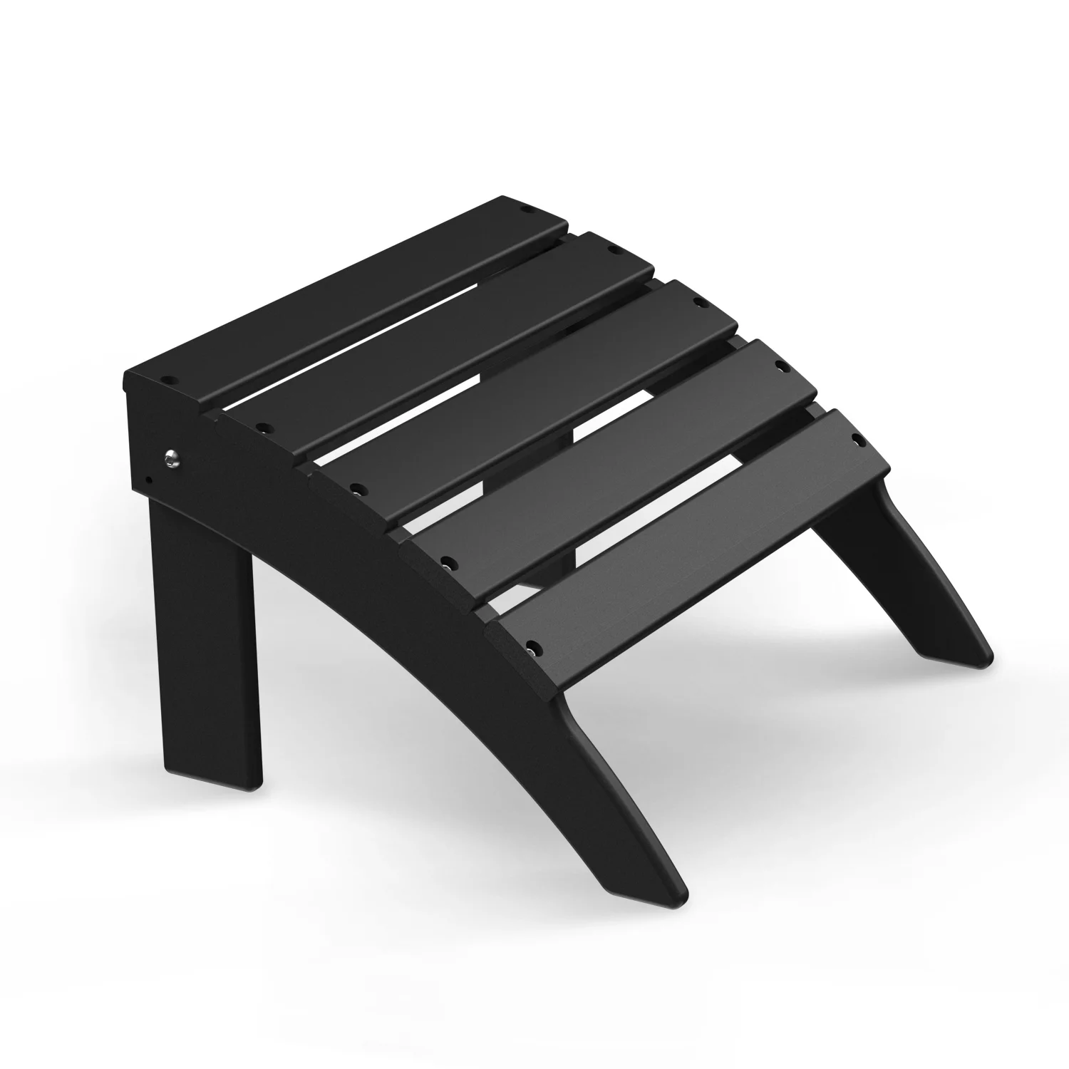 Folding Adirondack Ottoman HDPE Outdoor Adirondack Chair Footrest for Outside Indoor,19.7in W,Black