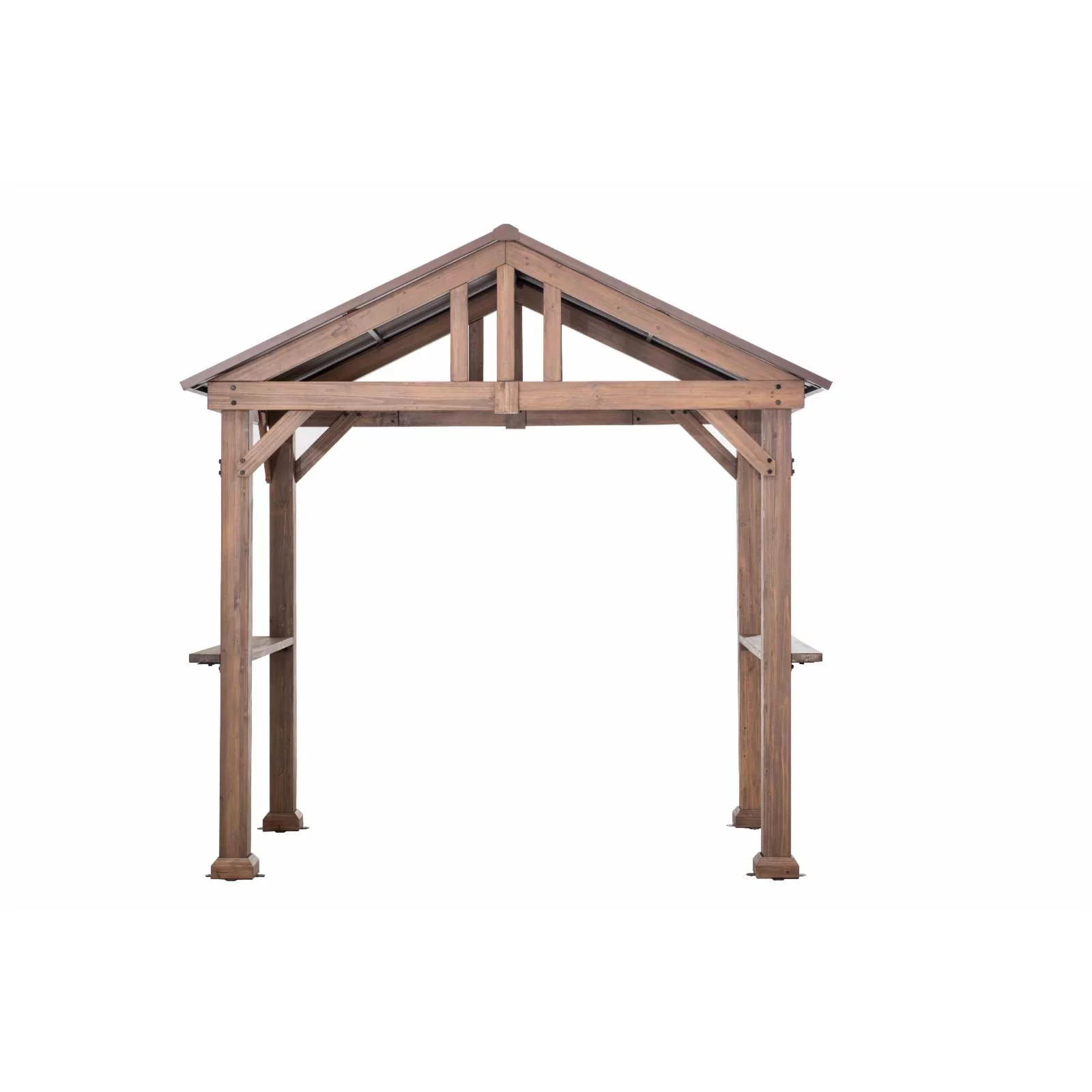 Sunjoy 9 ft. x 6 ft. Cedar Wood Hardtop Grill Gazebo