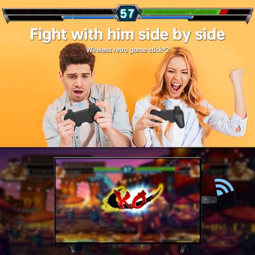 Aotkk Retro Gaming Console: Retro Game Stick, Wireless Game Stick, Game Stick 4k,20000+ Retro Games, TV-Connectable Game Console(64GB)