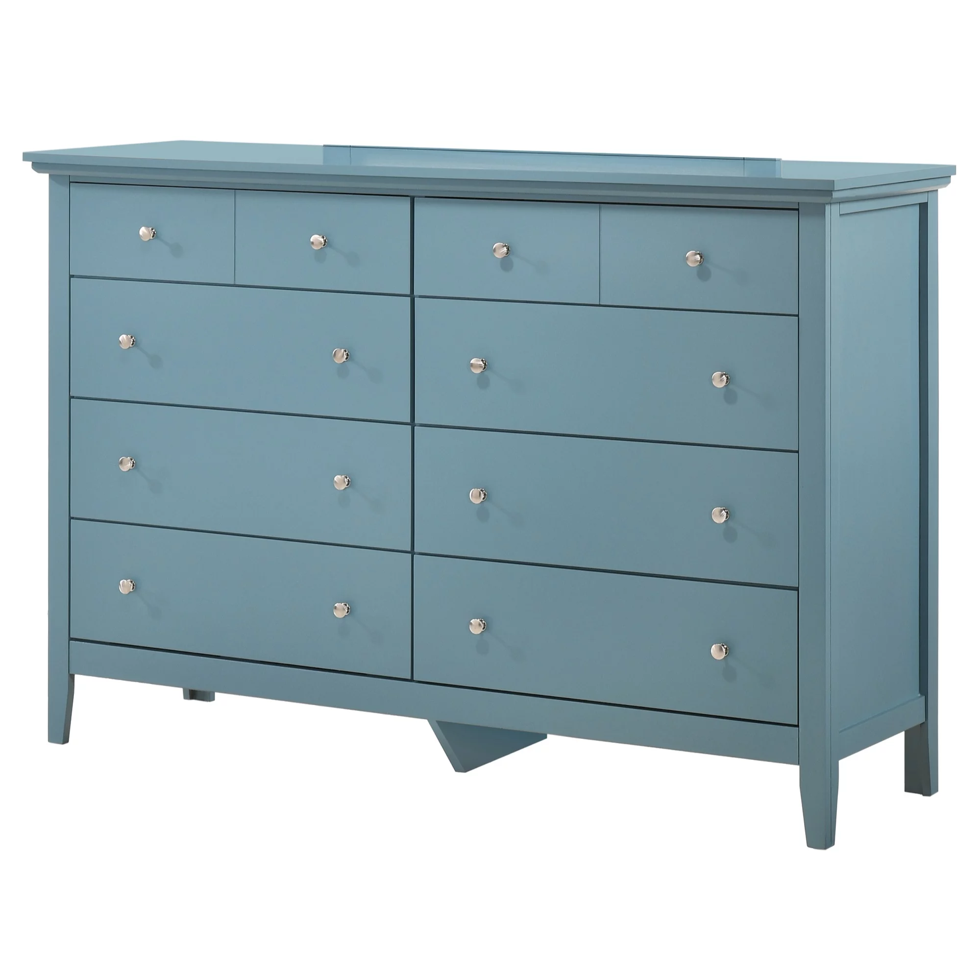 Passion Furniture PF-G5480-D 39 x 18 x 58 in. Hammond 10-Drawer Double Dresser, Teal