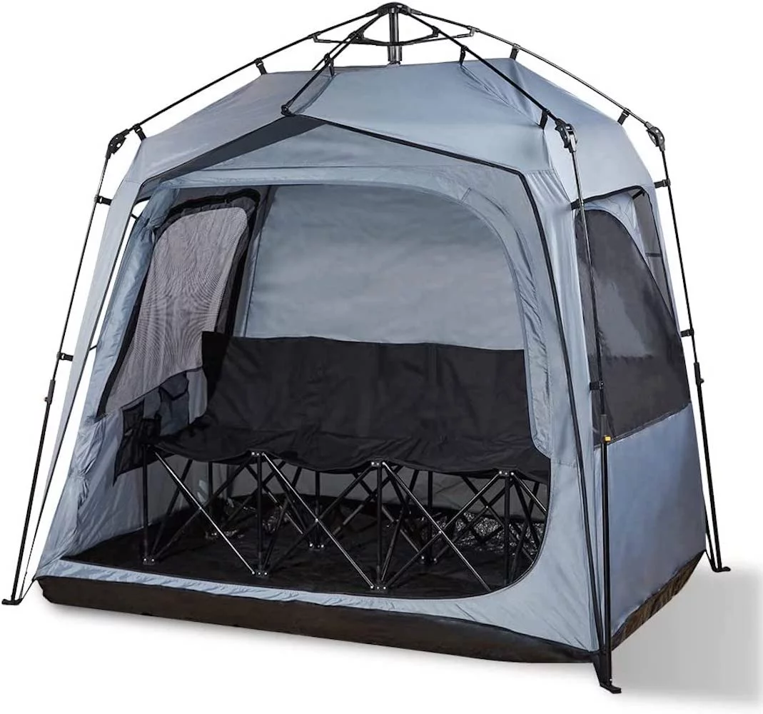 FOFANA All Weather Sports Pod Tent for up to 4 People - Pop up tent - Sports Tent with Clear and Mesh Windows