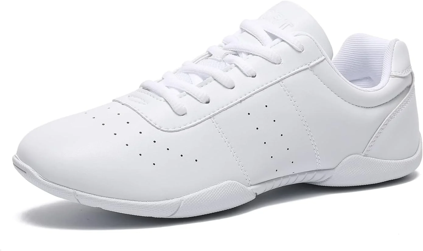 Girls Cheer Shoes White Kids Cheer Sneakers Fashion Sports Tennis Shoes Training Athletic Comfortable Lightweight Breathable Shoes Flats Size