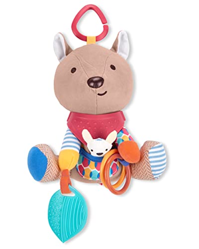 Skip Hop Bandana Buddies Baby Activity and Teething Toy with Multi-Sensory Rattle and Textures, Elephant