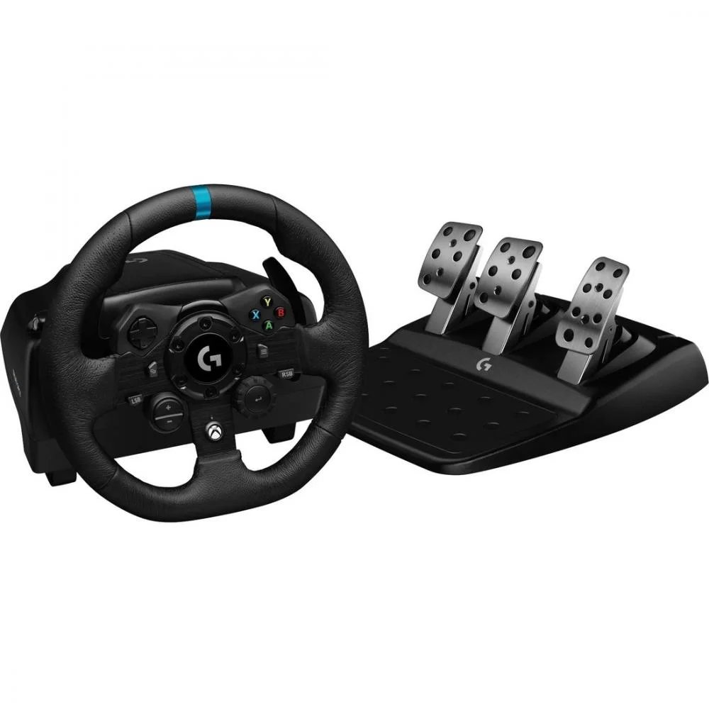Logitech G923 Gaming Pedal/Steering Wheel - Cable - USB - PC, PlayStation 4, PlayStation 5, PlayStation, Xbox, Xbox One, Xbox Series S, Xbox Series X - Black