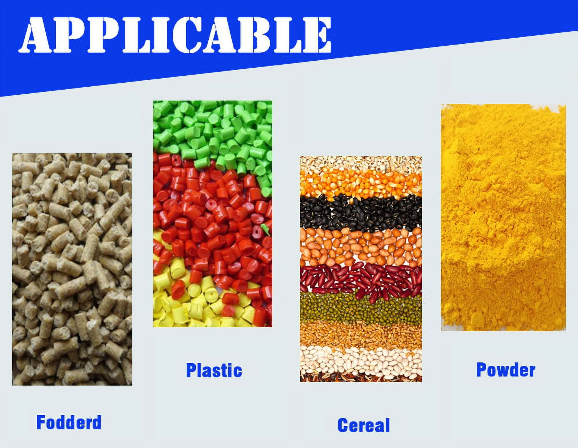 EQCOTWEA Dry Powder Mixer Feed Blender Granular Plastic Mixing Machine Stainless Steel 75KG