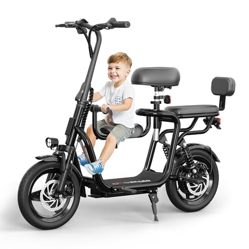 Electric Scooter with Seat for Adult, 36V/48V Electric Scooter with 350W/500W Motor 500W/750W Peak Power, 20 Mile Range, 17.4mph/18.75mph, e Scooters with Adjustable Seat