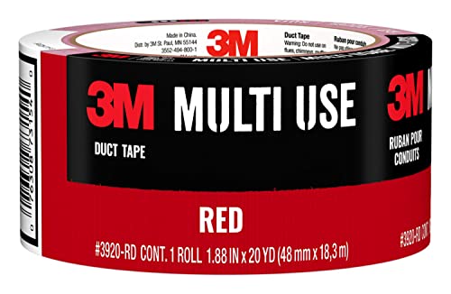 3M Multi-Use Colored Duct Tape, Black with Strong Adhesive and Water-Resistant Backing, Multi-Surface 3M Duct Tape for Indoor and Outdoor Use, 1.88 Inches x 20 Yards, 1 Roll