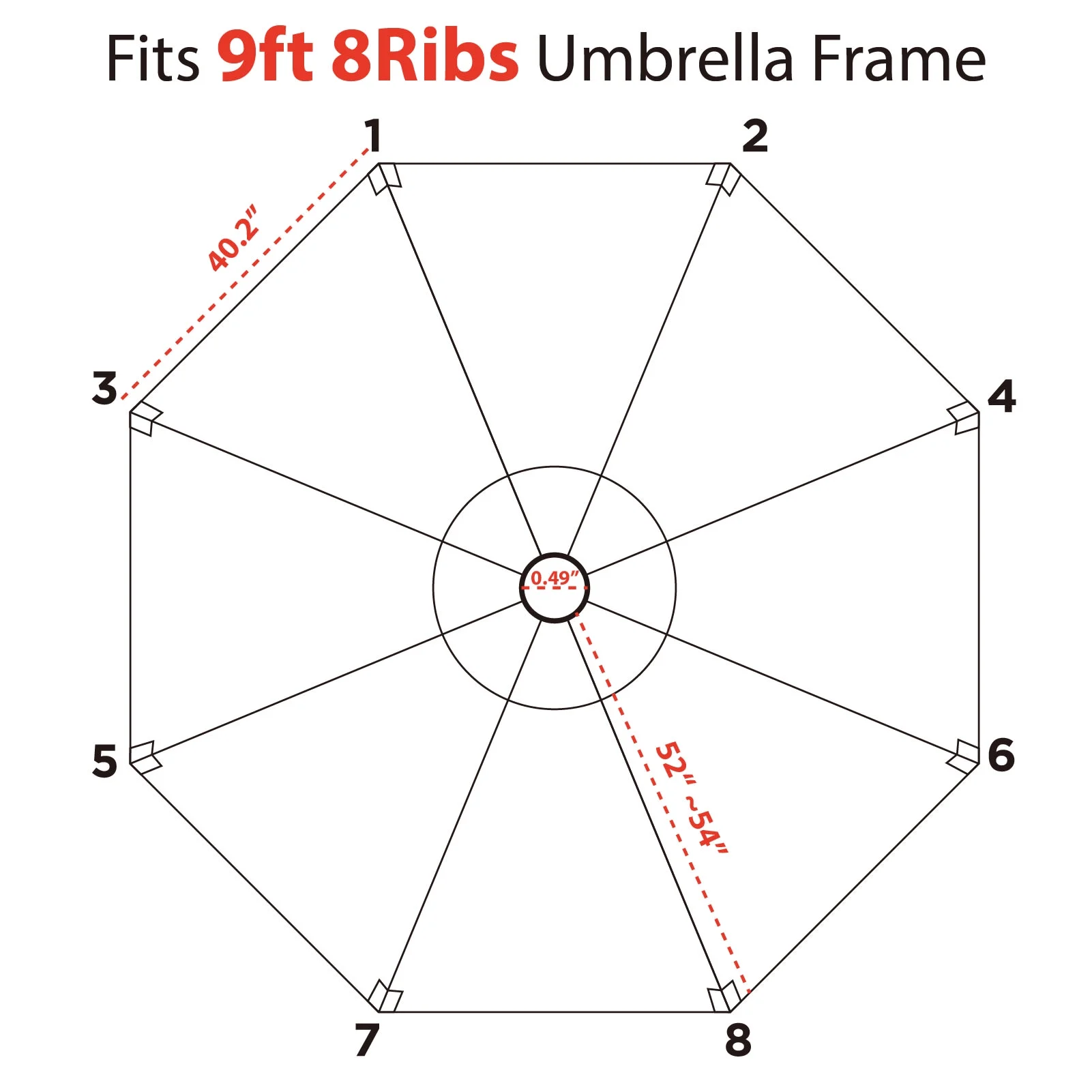 EliteShade Beige Replacement Canopy for Round 9FT Patio Umbrellas with 8 Ribs (Canopy Only)