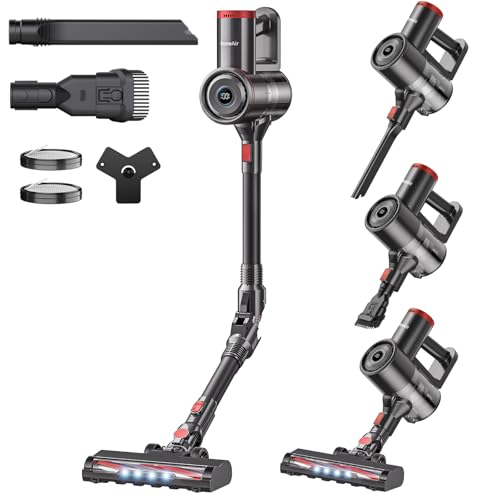 Cordless Vacuum Cleaner with Bendable Wand, Lightweight Stick Vacuum Cleaners for Home, Hard Floor & Carpet, Pet Hair,Under Furniture, 6-in-1 Handheld Vacuum, Self-Standing, Wall Mount Storage