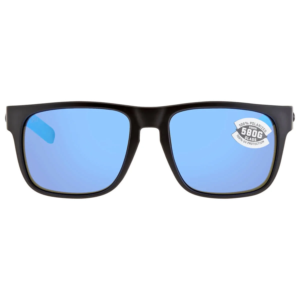 Costa Del Mar Men's Spearo Polarized Square Sunglasses, Blackout/Blue Mirrored Polarized-580G, 56 mm