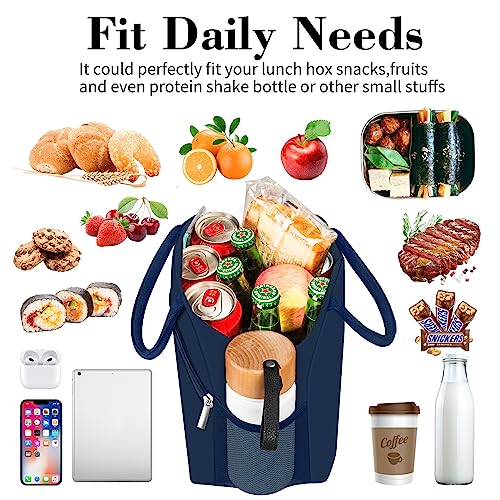 Coobiiya Lunch Box Lunch Bag for Women Adults Men, Reusable Cute Lunch Pail bag - Leakproof, Insulated Lunch Box Tote with Large Capacity, Cooler Lunch Container for Work/Travel/Office (Black)