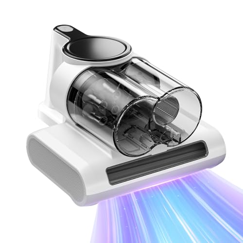 Mattress Vacuum Cleaner, Bed Vacuum Cleaner with 253.7nm UV-C Light, 16Kpa Suction, 36,000 RPM/Min Brushroll, Heating Function, Corded