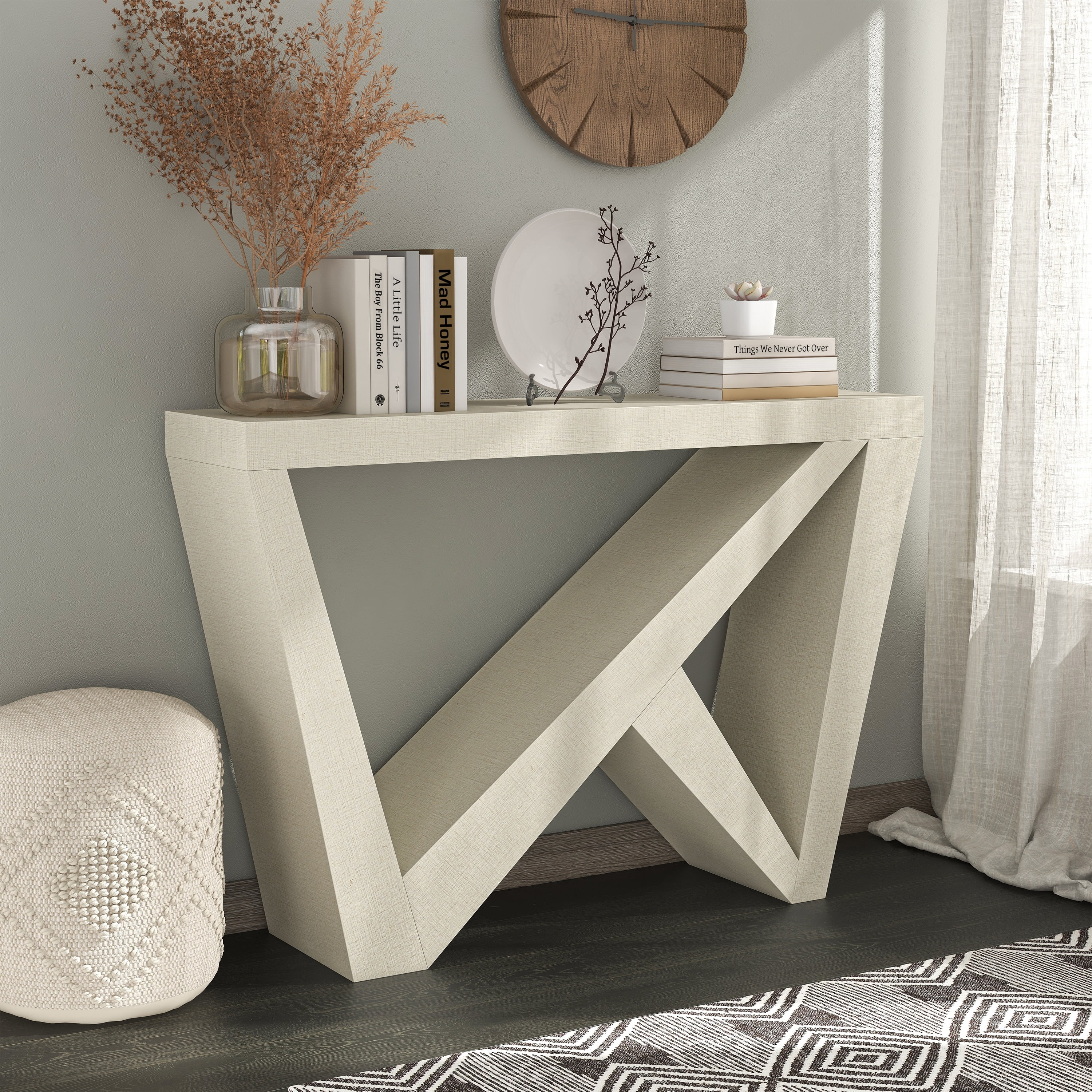 Denhour DH BASIC Contemporary Decorative Console Table with W-Shaped Legs by  Cream Weave