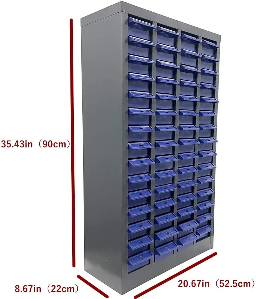 EQCOTWEA 60 Drawers Bolt and Nut Tool Storage Cabinet Plastic Documents Organizer without Door